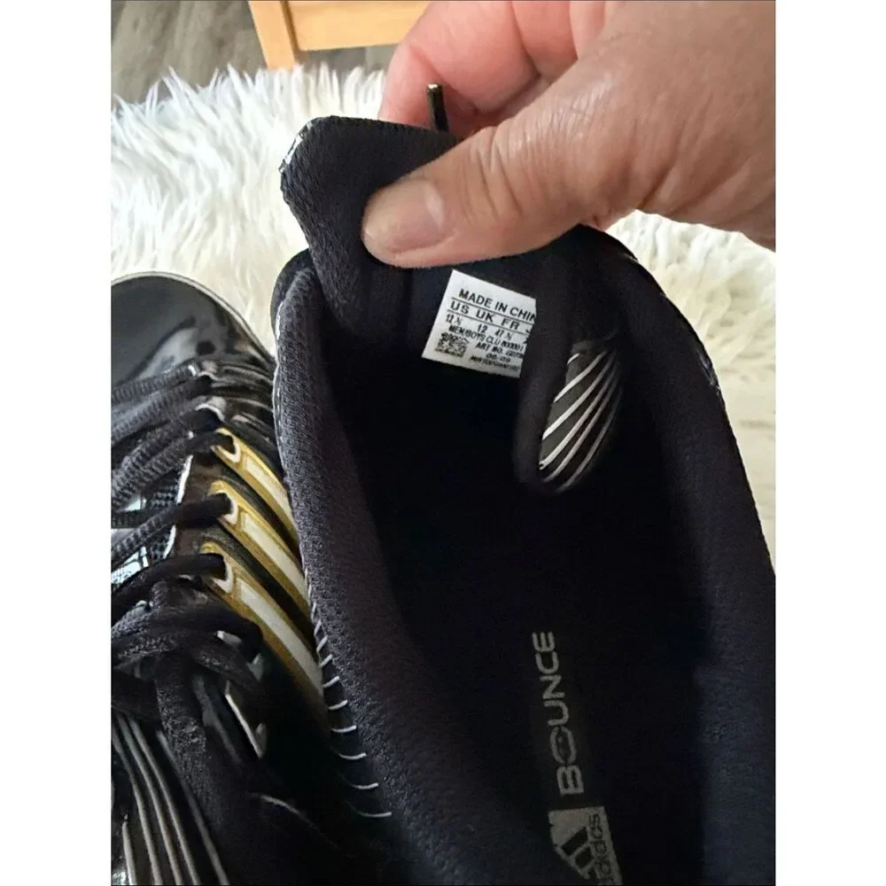 adidas Scorch Black Sneakers with Gold Accents Size 12.5